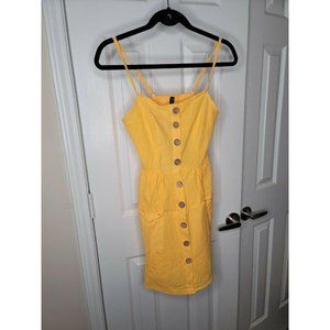 NEW! ZAFUL Button Up Shirred Cami Pocket Dress - S